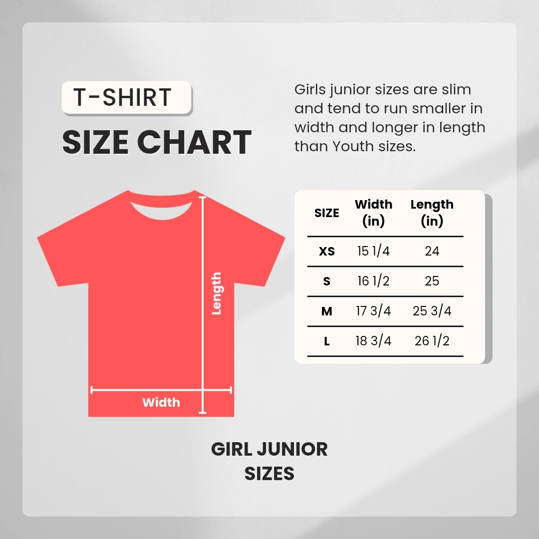 Juniors T-shirt Chart