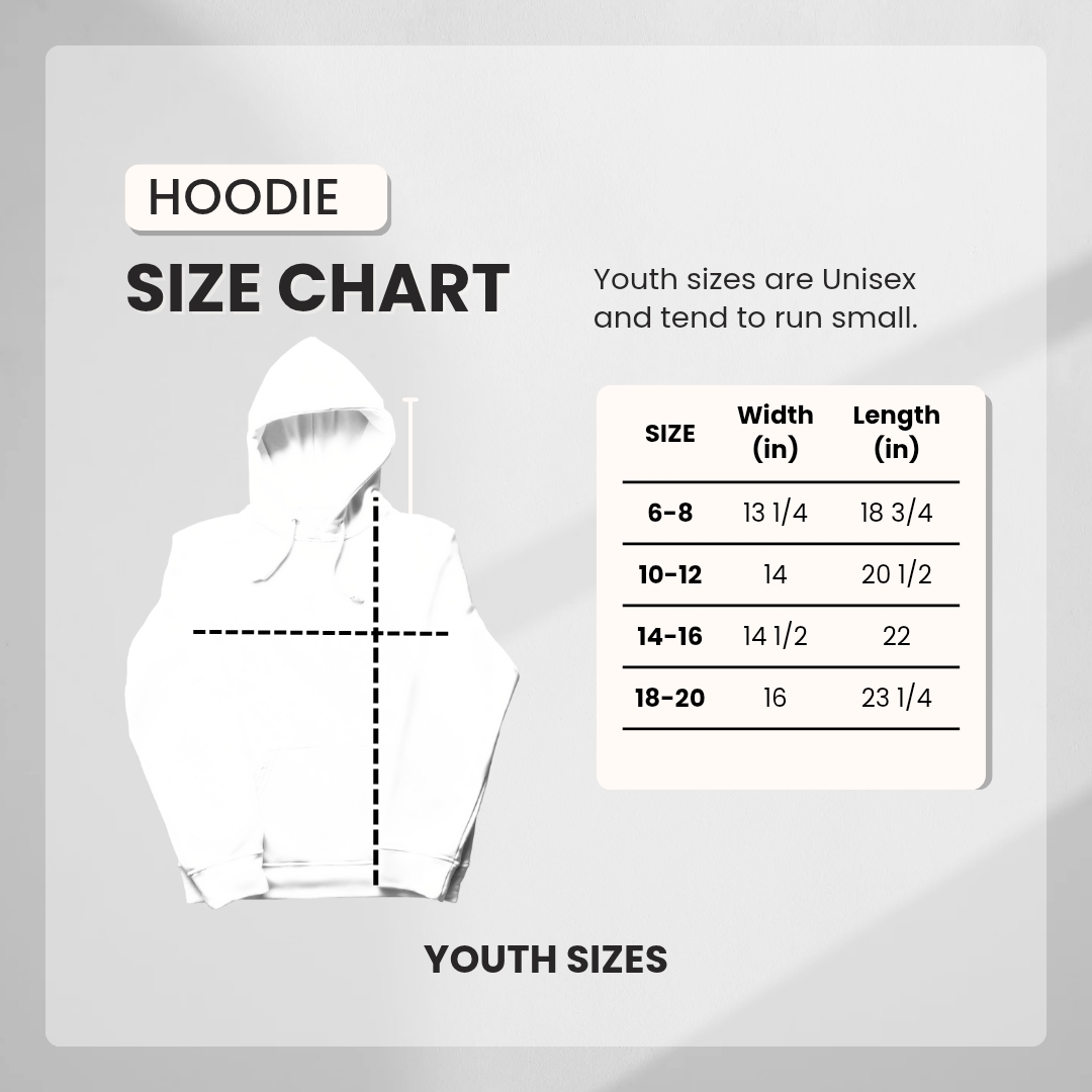 Mens Hoodie Sizing Chart